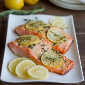 Roasted Salmon with Herb Buttter