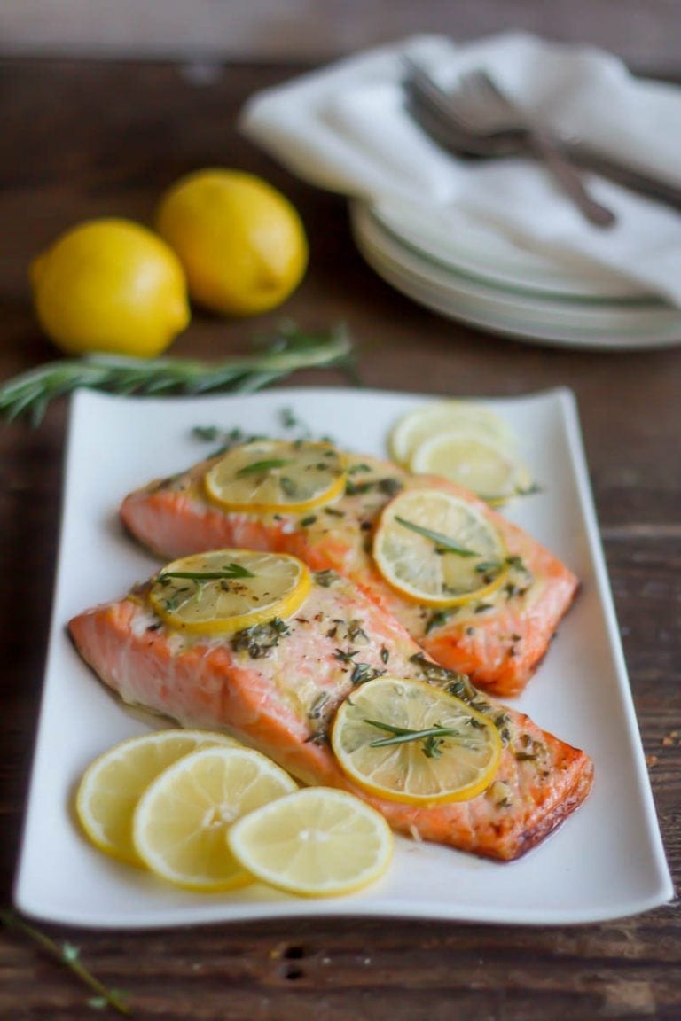 Roasted Salmon with Herb Buttter | Christmas Potluck Recipes for Your Office Party | Homemade Recipes