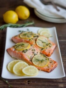 Roasted Salmon with Herb Buttter