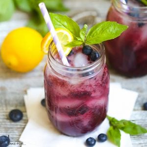 Boozy Basil Blueberry Lemonade