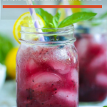 Sweet blueberries, tangy lemonade, and just a hint of basil make this boozy basil blueberry lemonade THE cocktail of the summer!