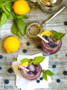 Boozy Basil Blueberry Lemonade
