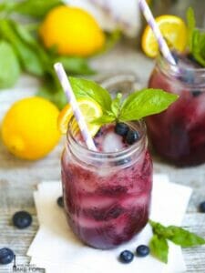 Boozy Basil Blueberry Lemonade