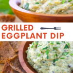 Healthy, flavorful and even better made in advance, this grilled eggplant dip with pita crisps is perfect for a party or stored in the frig for guilt-free snacking.