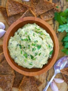 Grilled Eggplant Dip with Pita Crisps