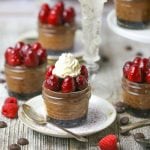Raspberry Triple Chocolate Cheesecake in a Jar