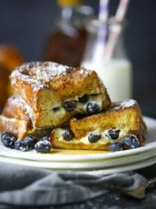 Mascarpone and Blueberry Stuffed French Toast