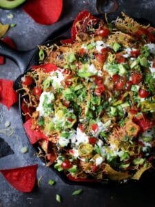 Pulled Chicken Skillet Nachos