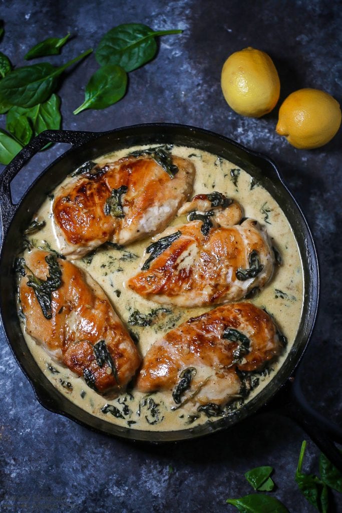Chicken Breasts with Creamy Spinach Sauce