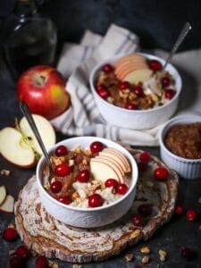 Creamy Steel Cut Oats with Maple Applesauce