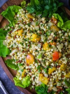 Grilled Corn and Peach Salad