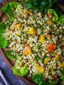 Grilled Corn and Peach Salad