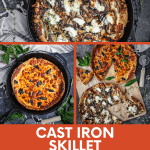 Homemade crispy crust, gooey cheese, and all of your favorite toppings are loaded into this cast iron skillet pizza. You'll never order take out again!