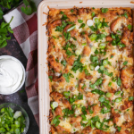 This easy chicken enchilada casserole has everything you love about the classic, but comes together in a snap. Bonus points for the blow-your-mind homemade enchilada sauce!