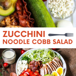 Add a little zip to your Cobb salad with zucchini noodles (zoodles) and a tangy buttermilk dressing.