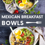 Oatmeal goes savory in this Mexican breakfast bowl that is loaded with cheese, beans, guacamole, and topped with a runny egg.