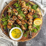 Dig into these Breaded Chicken Skewers scattered with herbs and greens.