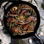Buttery, garlicky pan seared lamb chops deliver a restaurant caliber dish that is ready in minutes!